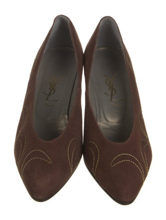 Yves Saint Laurent Suede Printed Pumps