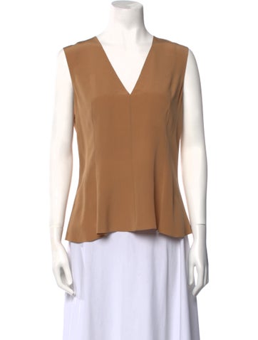 Yves Saint Laurent Tops Silk V-Neck Blouse Us8, Fr40 | M