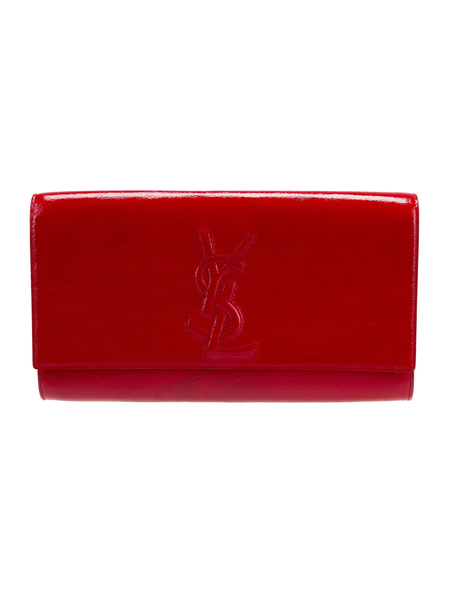 Yves Saint Laurent Patent Leather Clutch Red Clutches, Handbags YVE228713 The RealReal