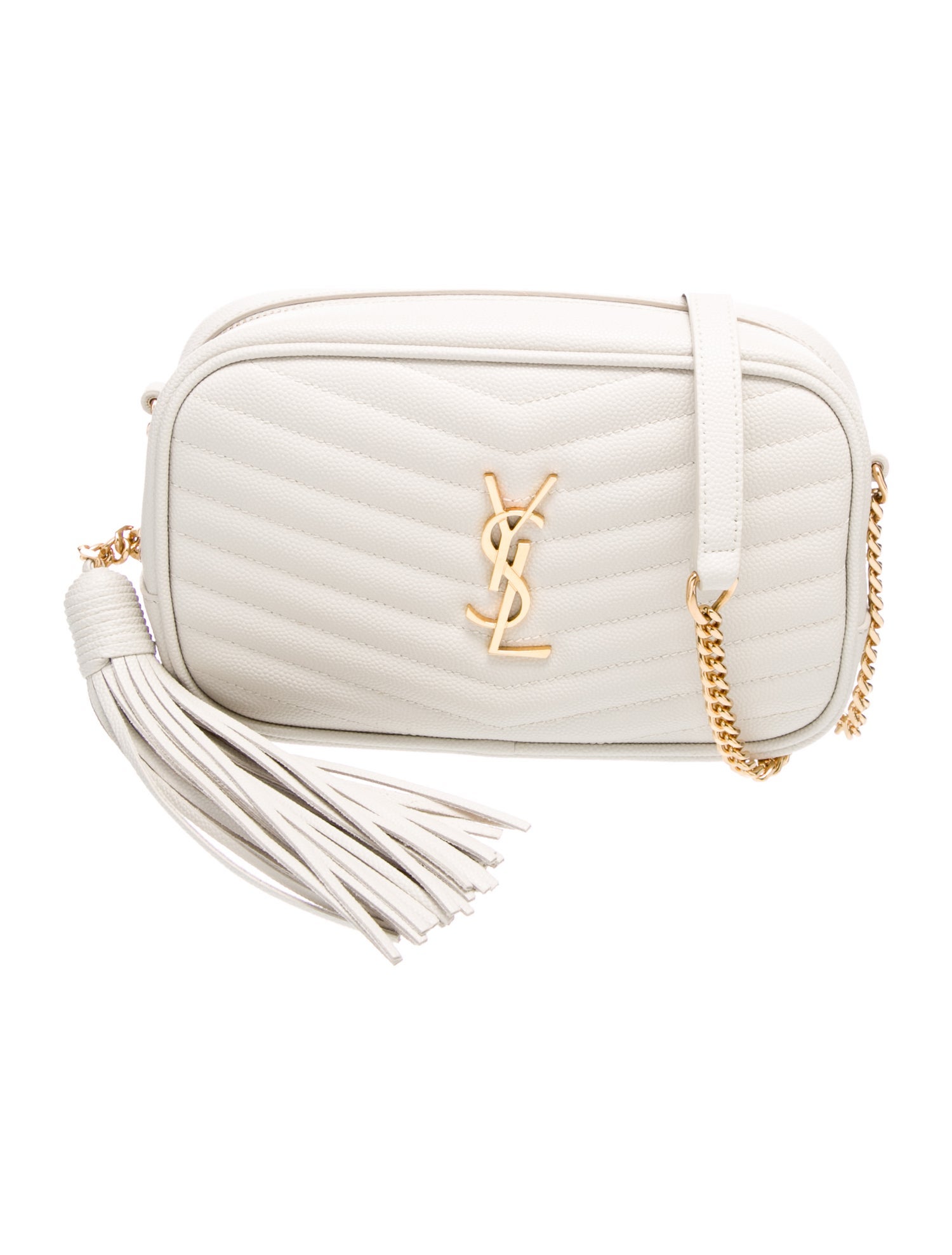 Yves Saint Laurent Leather Crossbody Bag White Crossbody Bags