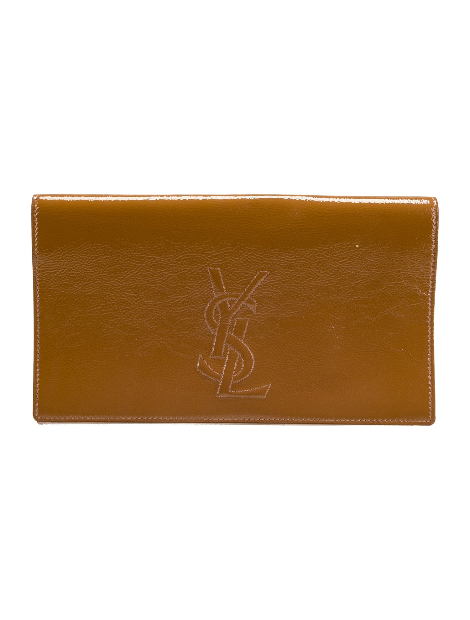 Yves Saint Laurent Patent Leather Clutch Brown Clutches, Handbags YVE228787 The RealReal