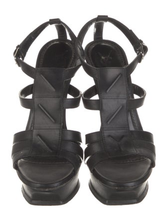Yves Saint Laurent Rive Gauche Leather Cutout Accent Gladiator Sandals