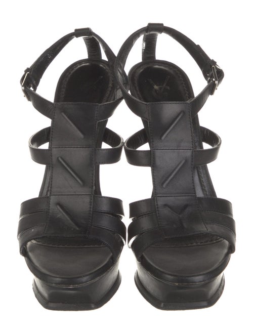 Yves Saint Laurent Rive Gauche Leather Cutout Accent Gladiator Sandals