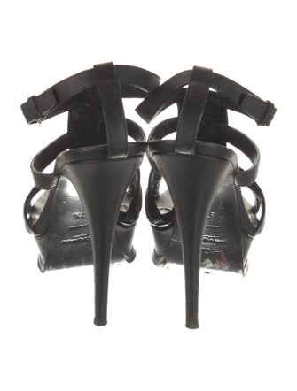Yves Saint Laurent Rive Gauche Leather Cutout Accent Gladiator Sandals
