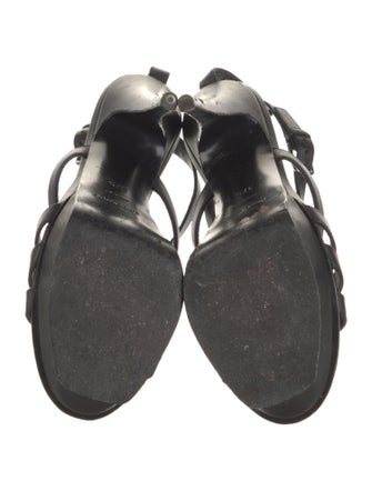 Yves Saint Laurent Rive Gauche Leather Cutout Accent Gladiator Sandals