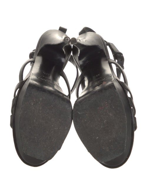 Yves Saint Laurent Rive Gauche Leather Cutout Accent Gladiator Sandals