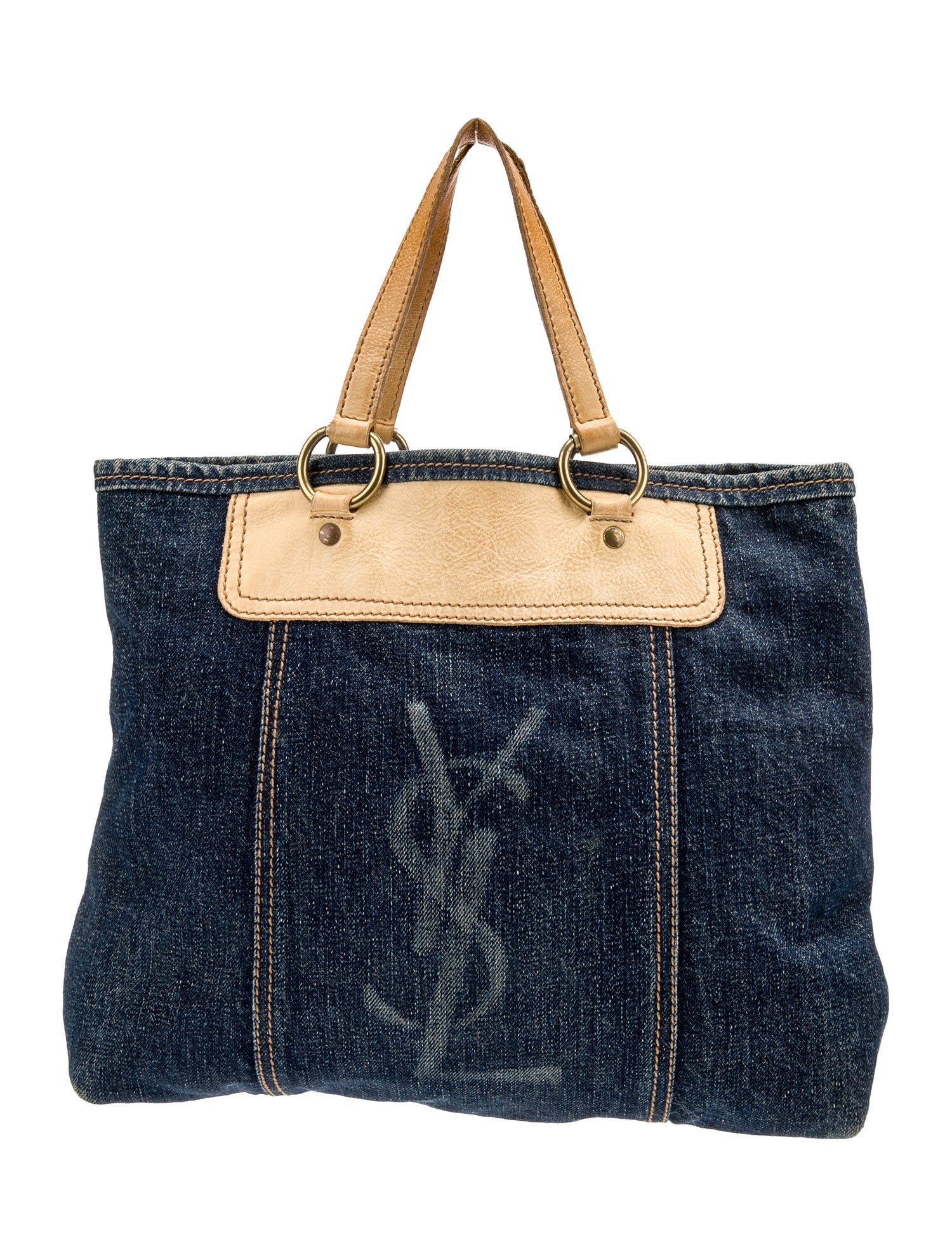 バッグ YVES SAINT LAURENT rive gauche Denim Bag Yves Saint Laurent Rive Gauche Denim Bag 12-16cm x 23cm Excellent