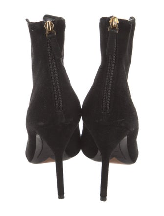 Yves Saint Laurent Suede Embroidered Accent Boots