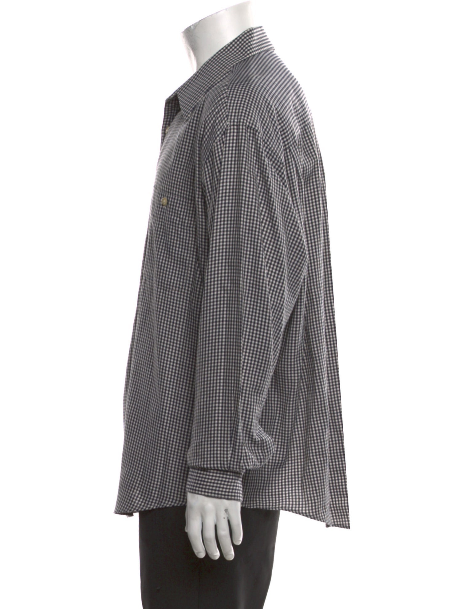 Yves Saint Laurent Plaid Print Long Sleeve Shirt