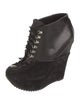 Saint Laurent Leather Lace-Up Boots
