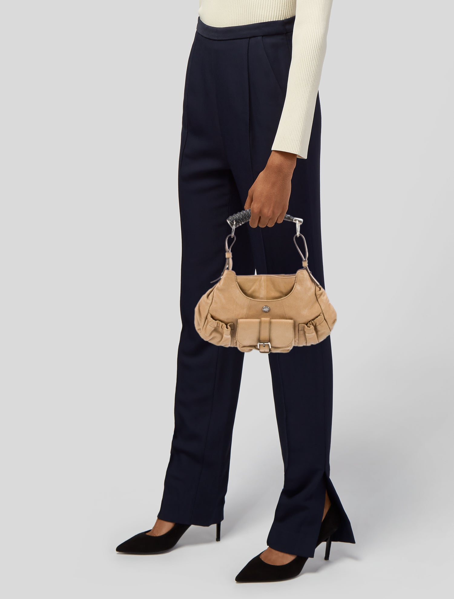 Yves Saint Laurent Rive Gauche Leather Top Handle Bag