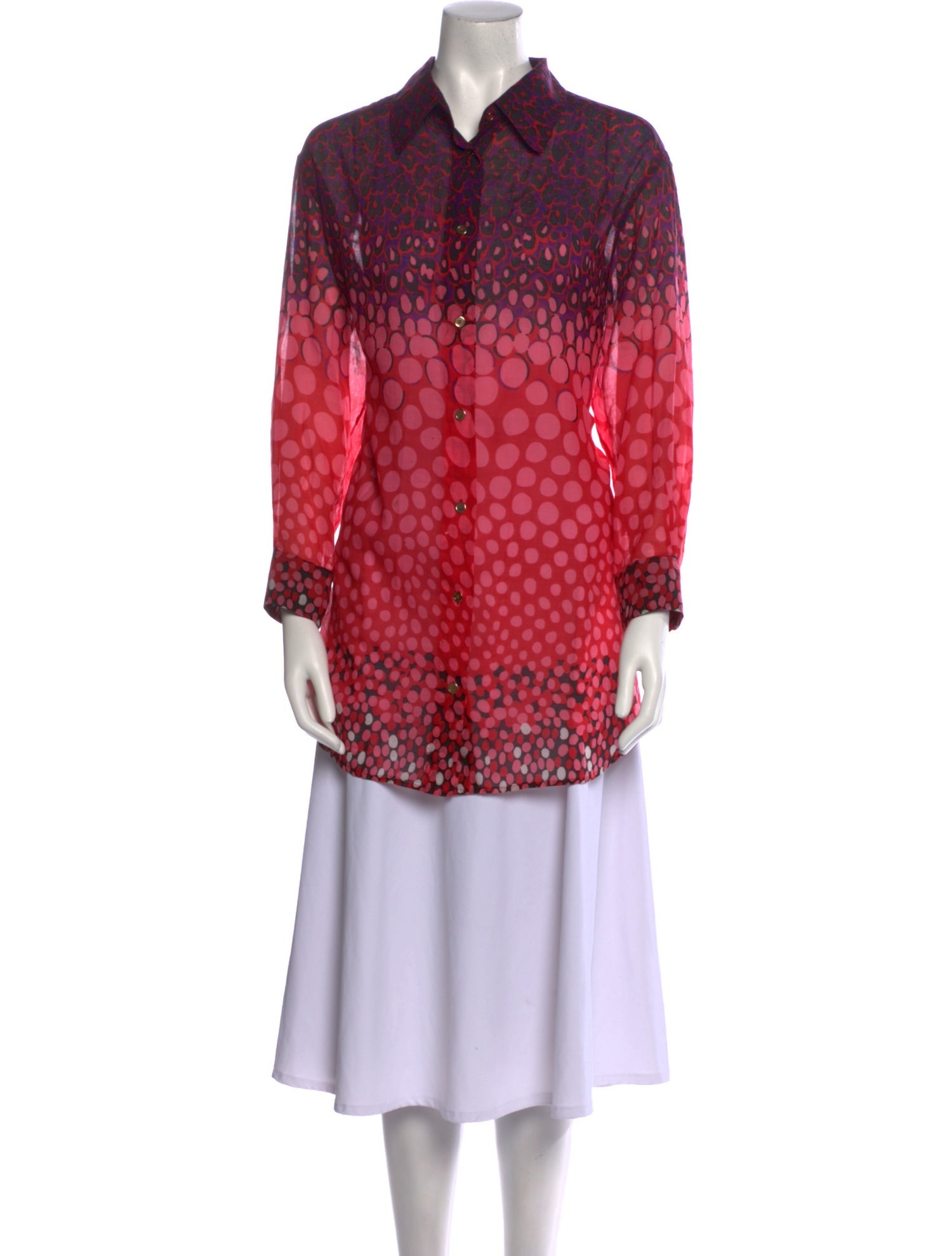 Yves Saint Laurent Printed Three-Quarter Sleeve Tunic