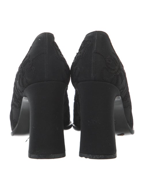Yves Saint Laurent Canvas Embroidered Accent Pumps