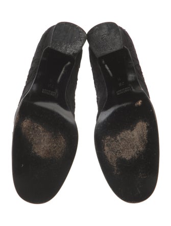 Yves Saint Laurent Canvas Embroidered Accent Pumps