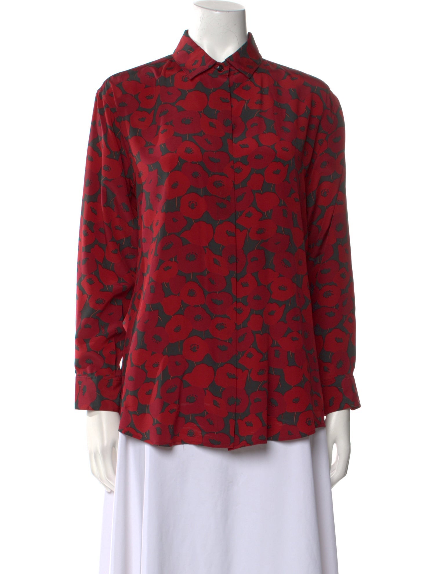 Yves Saint Laurent 2017 Silk Button-Up Top