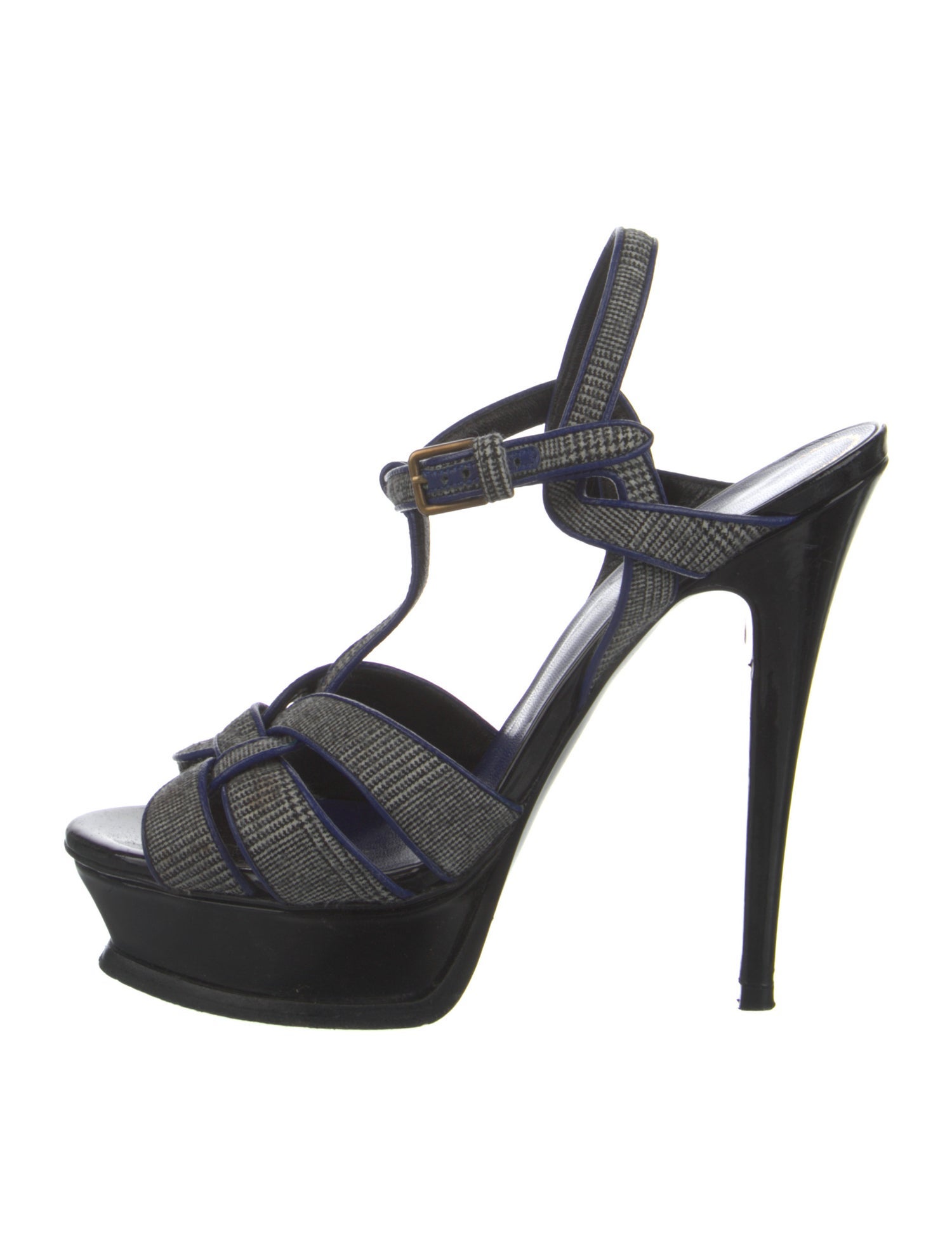 Yves Saint Laurent Canvas T-Strap Sandals