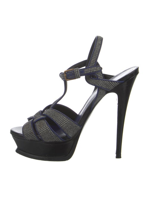 Yves Saint Laurent Canvas T-Strap Sandals