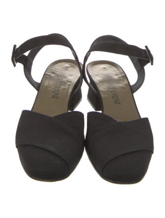 Yves Saint Laurent Canvas Slingback Pumps