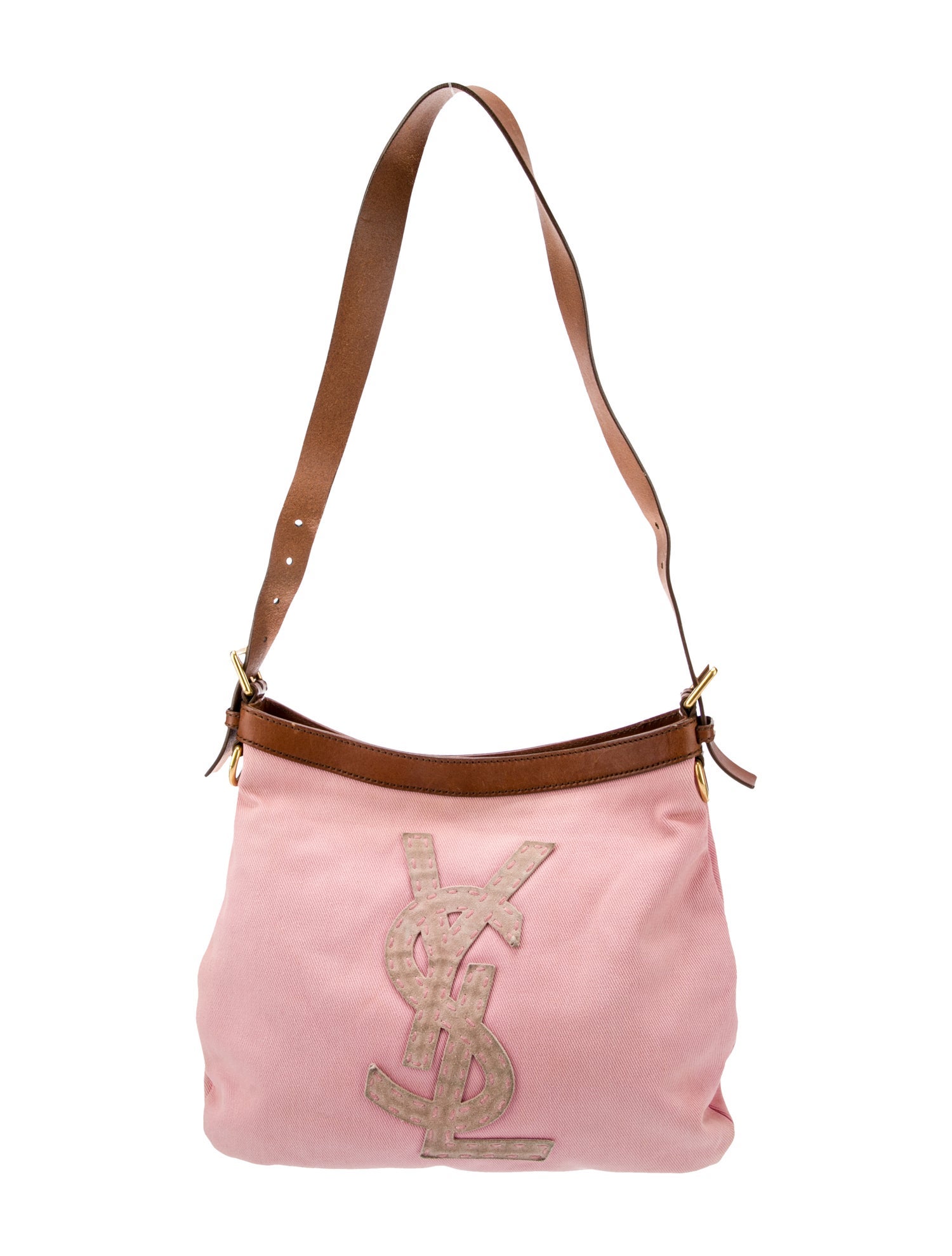 Yves Saint Laurent Rive Gauche Canvas Shoulder Bag