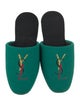 Yves Saint Laurent Graphic Print Embroidered Accent Slides