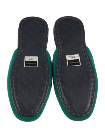 Yves Saint Laurent Graphic Print Embroidered Accent Slides
