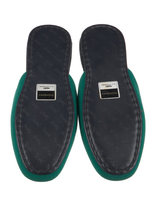 Yves Saint Laurent Graphic Print Embroidered Accent Slides