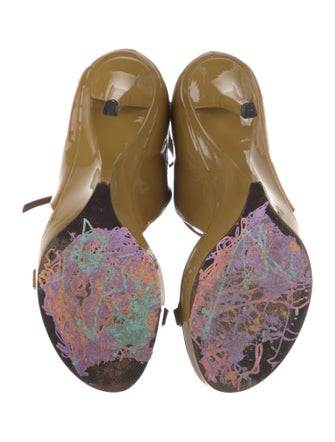 Yves Saint Laurent Patent Leather T-Strap Pumps