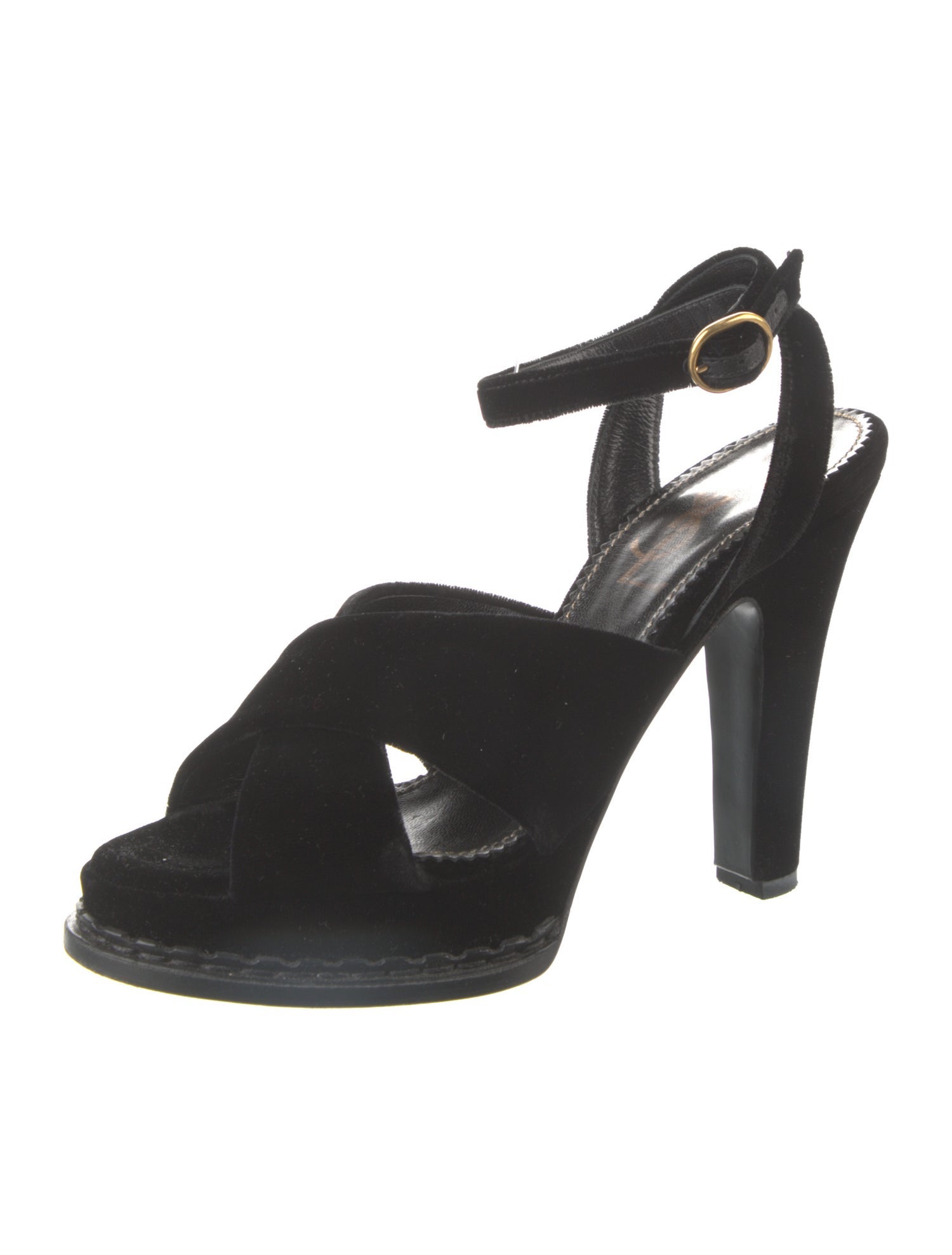 Yves Saint Laurent Velvet Slingback Sandals