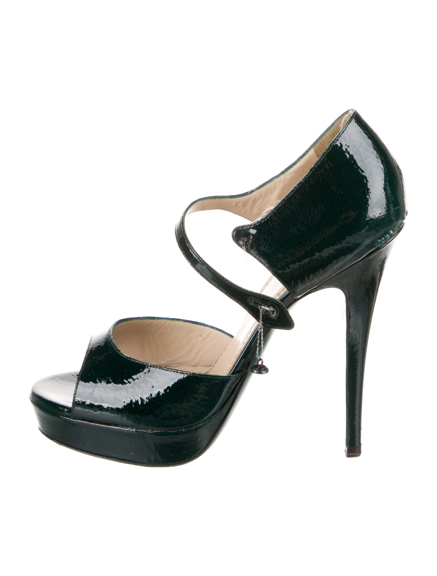 Yves Saint Laurent Rive Gauche Patent Leather Sandals