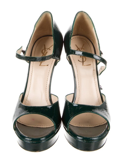 Yves Saint Laurent Rive Gauche Patent Leather Sandals