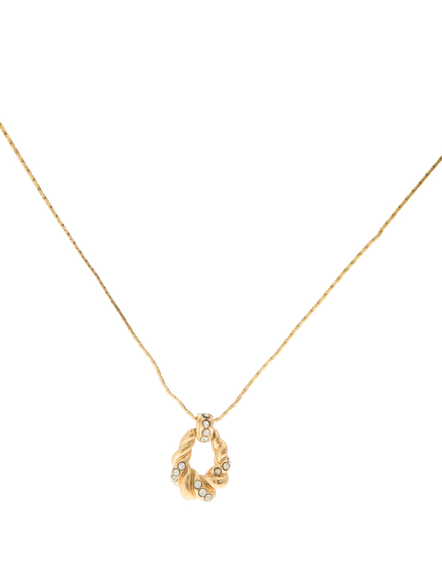 Yves Saint Laurent Vintage Crystal Pendant Necklace