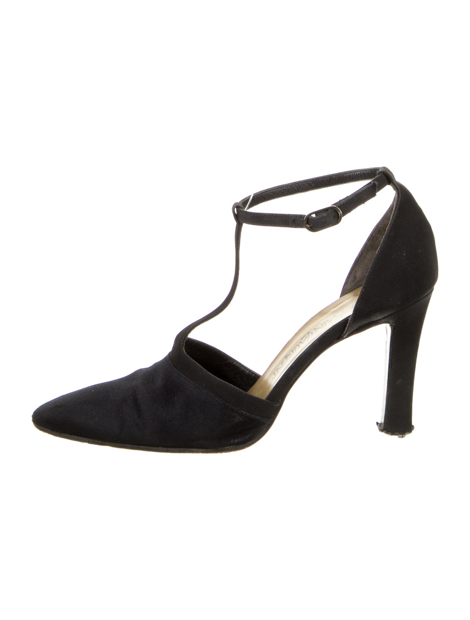 Yves Saint Laurent Satin T-Strap Pumps