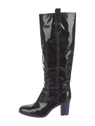 Yves Saint Laurent Patent Leather Riding Boots