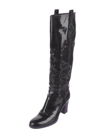 Yves Saint Laurent Patent Leather Riding Boots