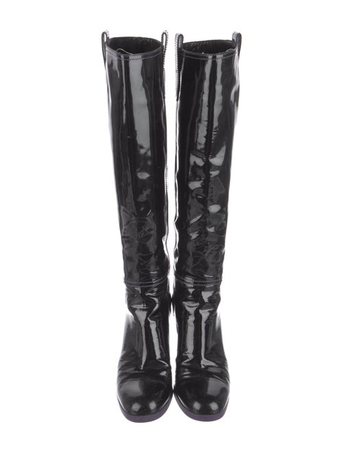 Yves Saint Laurent Patent Leather Riding Boots