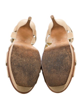 Yves Saint Laurent Suede T-Strap Sandals