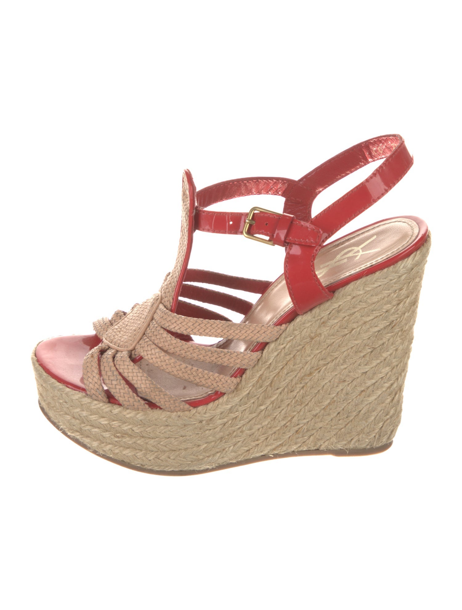 Yves Saint Laurent Rive Gauche Patent Leather Espadrilles