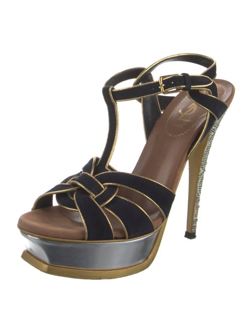 Yves Saint Laurent Suede T-Strap Sandals