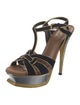 Yves Saint Laurent Suede T-Strap Sandals