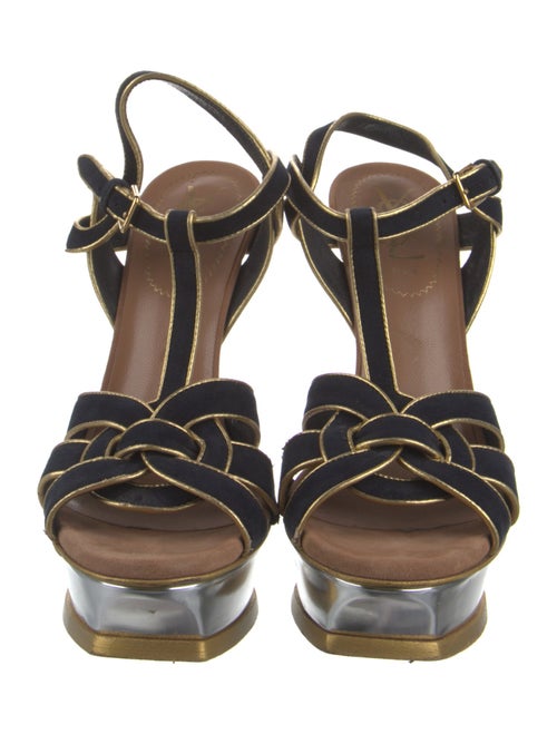 Yves Saint Laurent Suede T-Strap Sandals