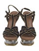 Yves Saint Laurent Suede T-Strap Sandals
