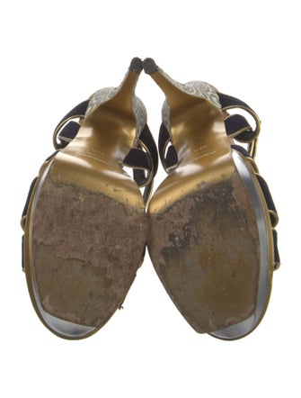 Yves Saint Laurent Suede T-Strap Sandals