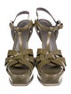 Yves Saint Laurent Rive Gauche Patent Leather T-Strap Sandals