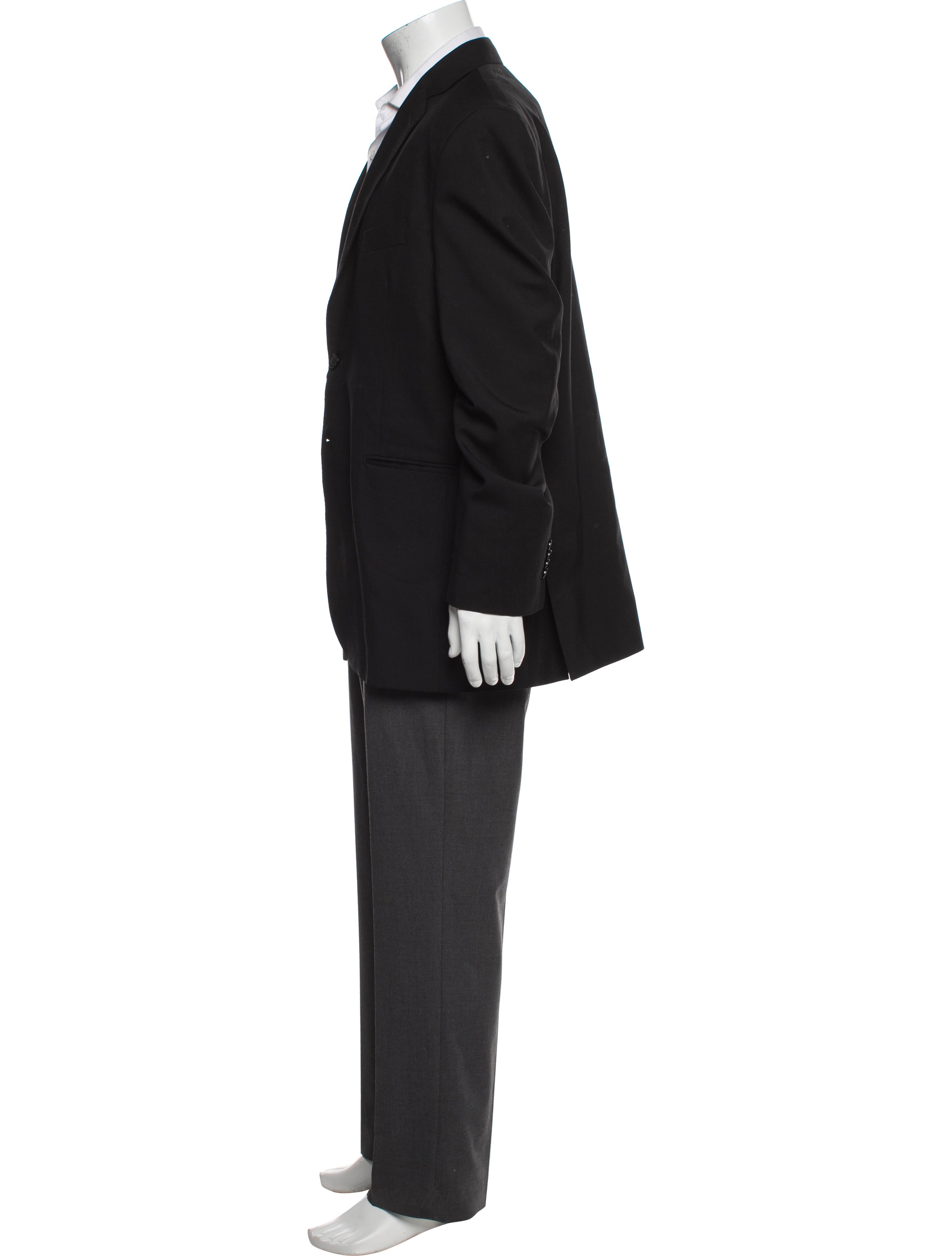 Yves Saint Laurent Wool Leather Trim Embellishment Blazer