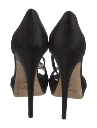 Yves Saint Laurent Rive Gauche Satin Cutout Accent D'Orsay Pumps