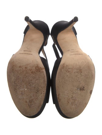 Yves Saint Laurent Rive Gauche Satin Cutout Accent D'Orsay Pumps