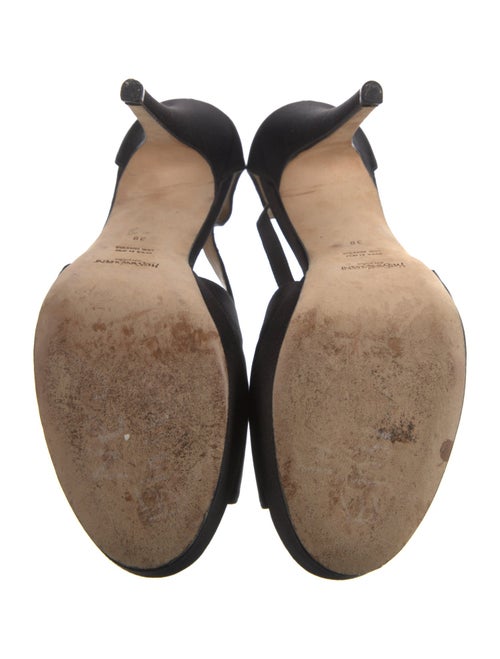 Yves Saint Laurent Rive Gauche Satin Cutout Accent D'Orsay Pumps