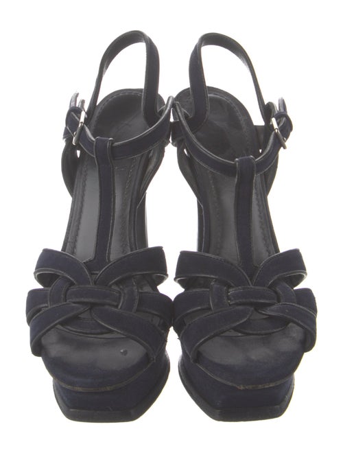 Yves Saint Laurent Suede T-Strap Sandals