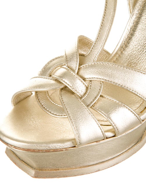 Yves Saint Laurent Metallic Tribute Sandals