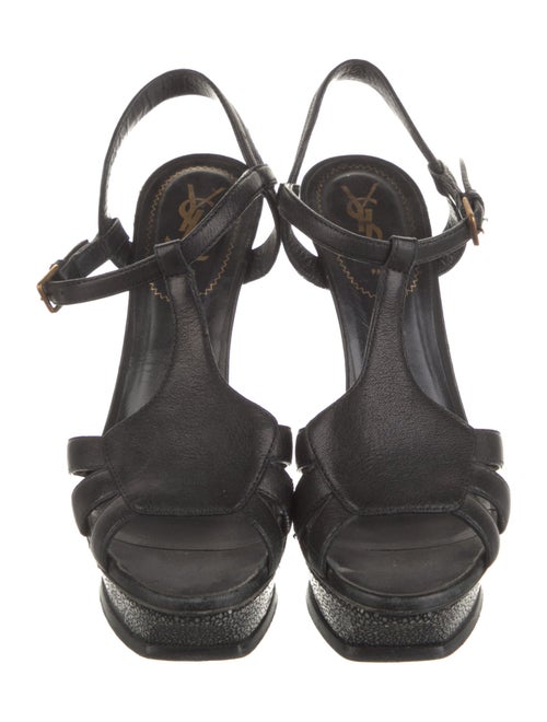 Yves Saint Laurent Rive Gauche Leather T-Strap Sandals